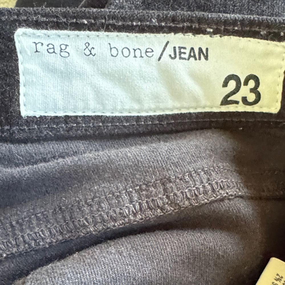 Rag&Bone Black/dark gray Velvet Skinny Pants size 23 like new - Picture 3 of 7